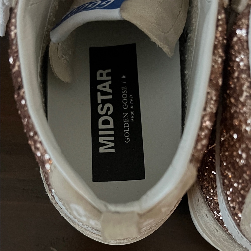 Golden Goose Midstar Women's Sneakers - Rose Gold Glitter and White - Picture 14 of 14